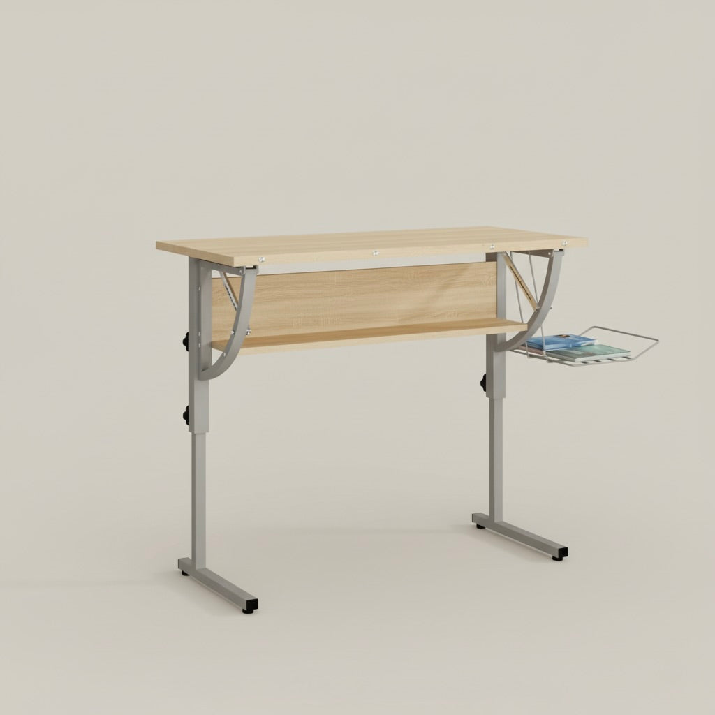 Biurko regulowane białe i szare – nowoczesny design i komfort