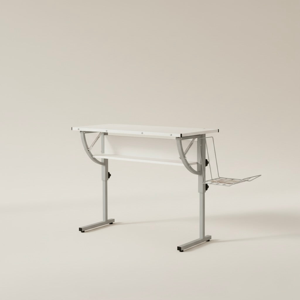 Biurko regulowane białe i szare – nowoczesny design i komfort